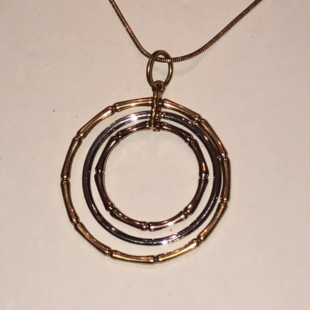 Park Lane Gold Tone and Silver Tone Round Pendant Necklace